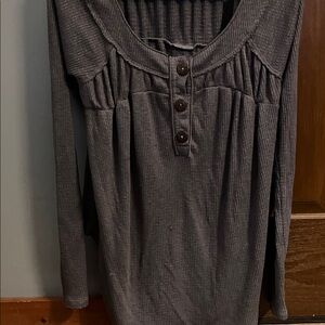 We The Free Charcoal Long Sleeve Top